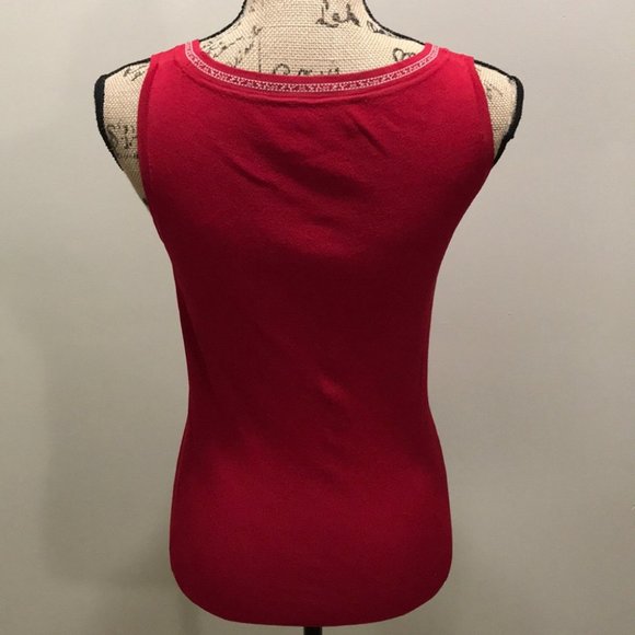 {Carmen Marc Valvo} Red Sweater Tank - Picture 4 of 5